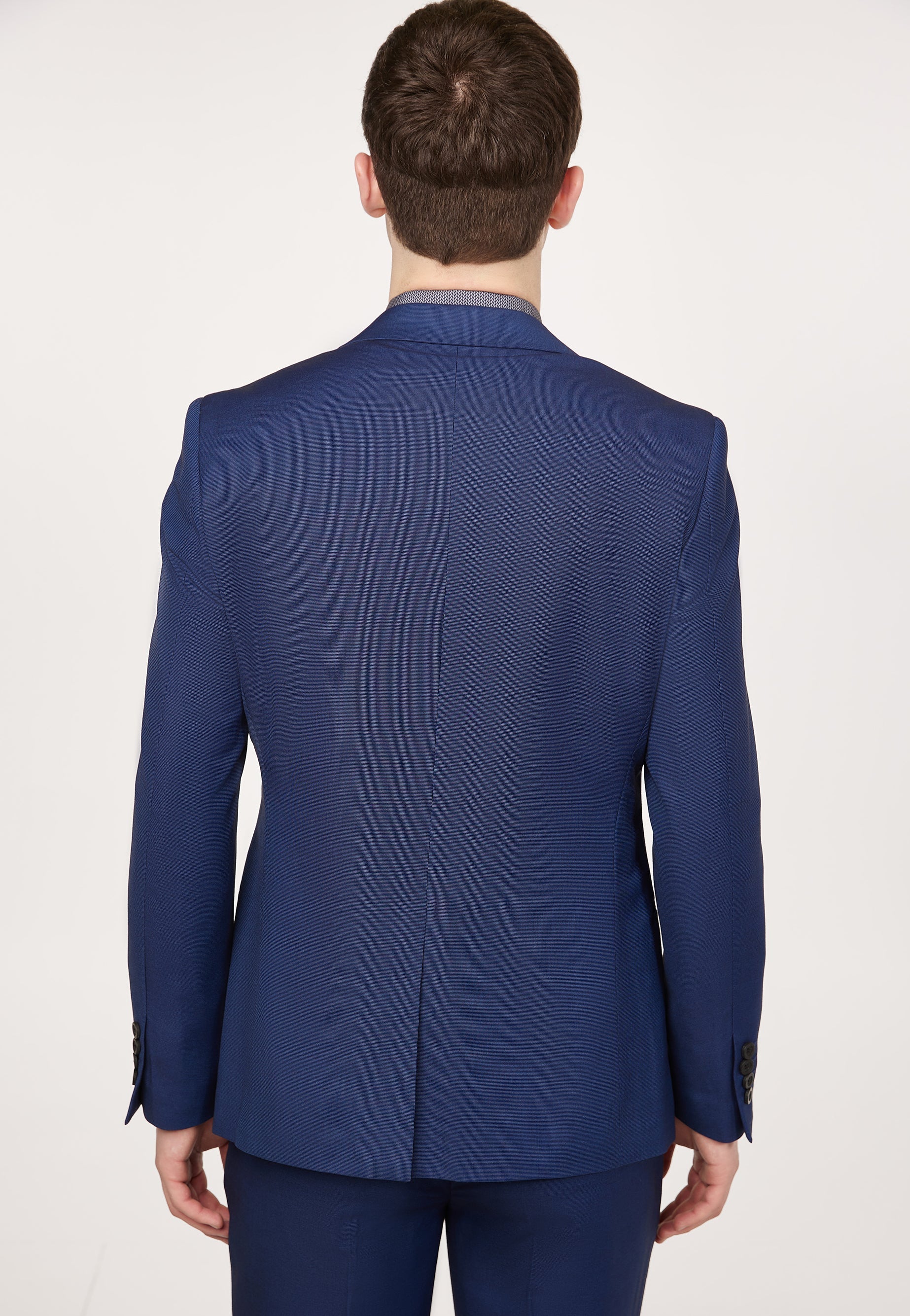 Two-tone piqué blazer