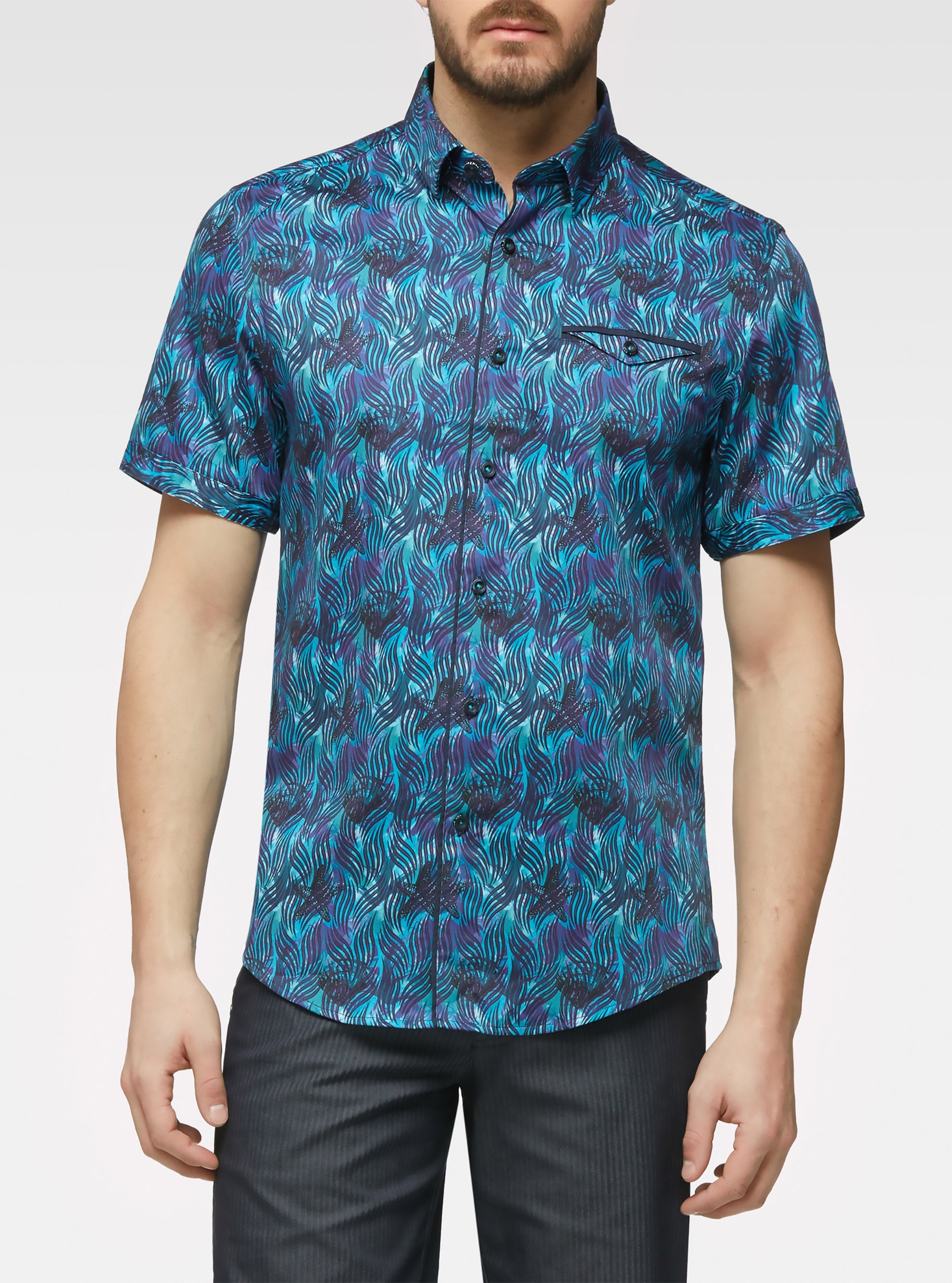 Tropical sea short sleeve shirt