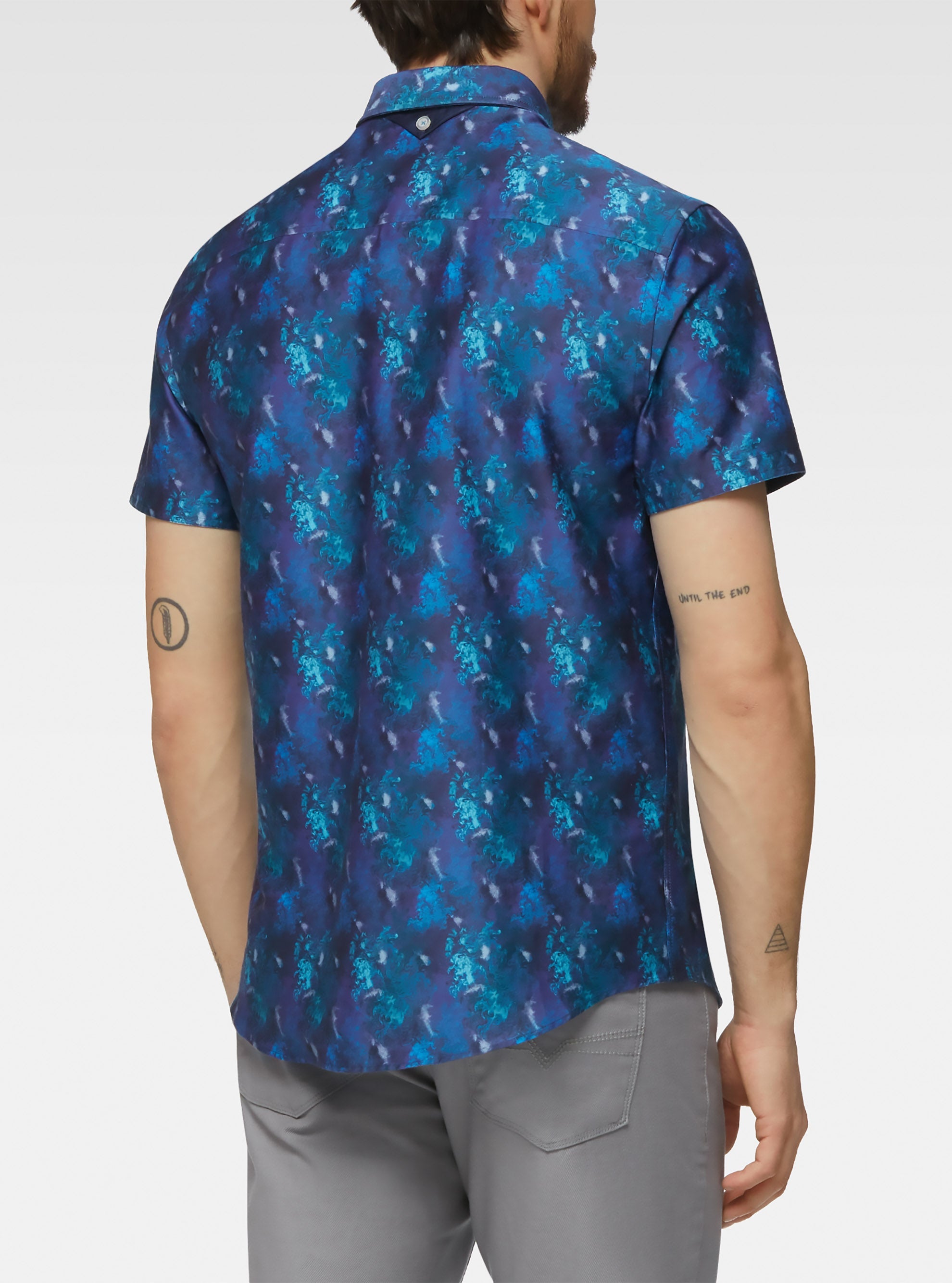 Splatter print short sleeve shirt