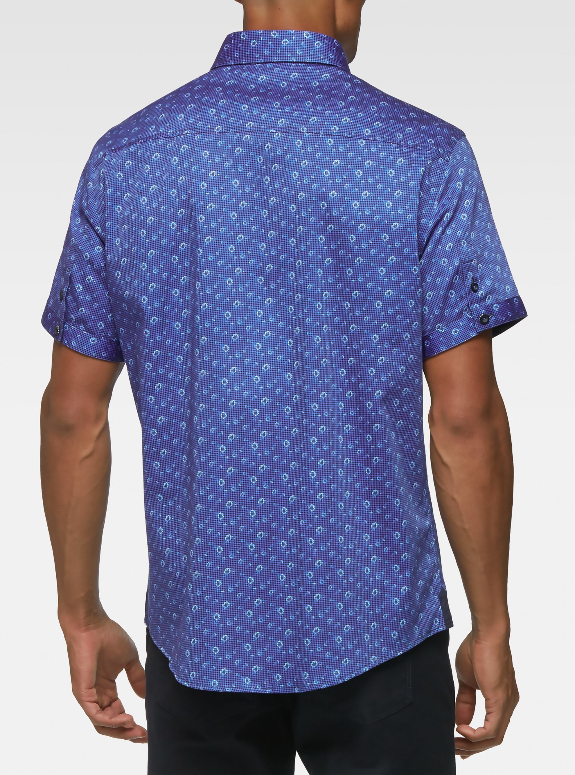 Gingham floral print shirt