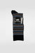 Black socks with symmetrical stripes
