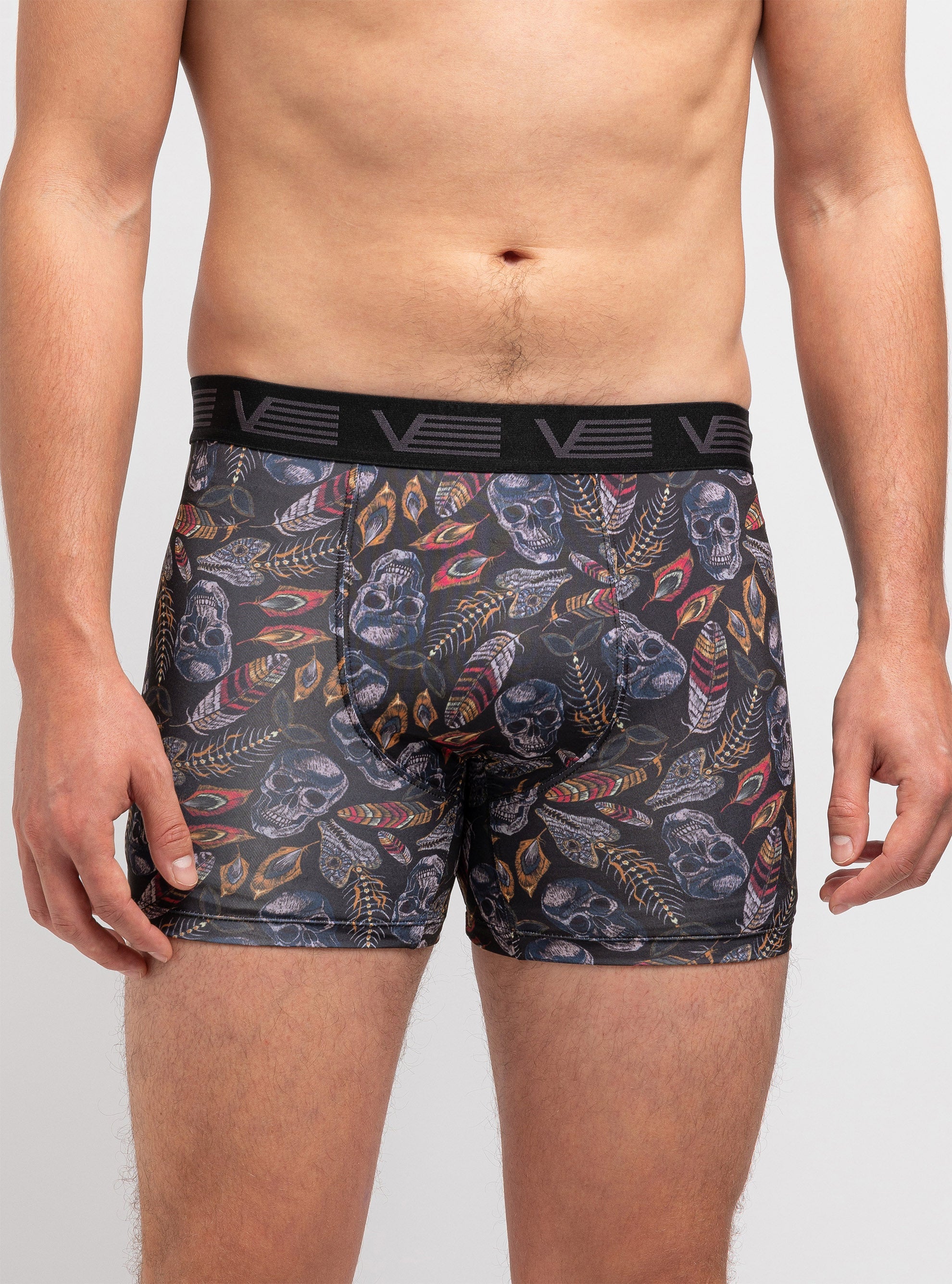 Boxer with skull and bones print
