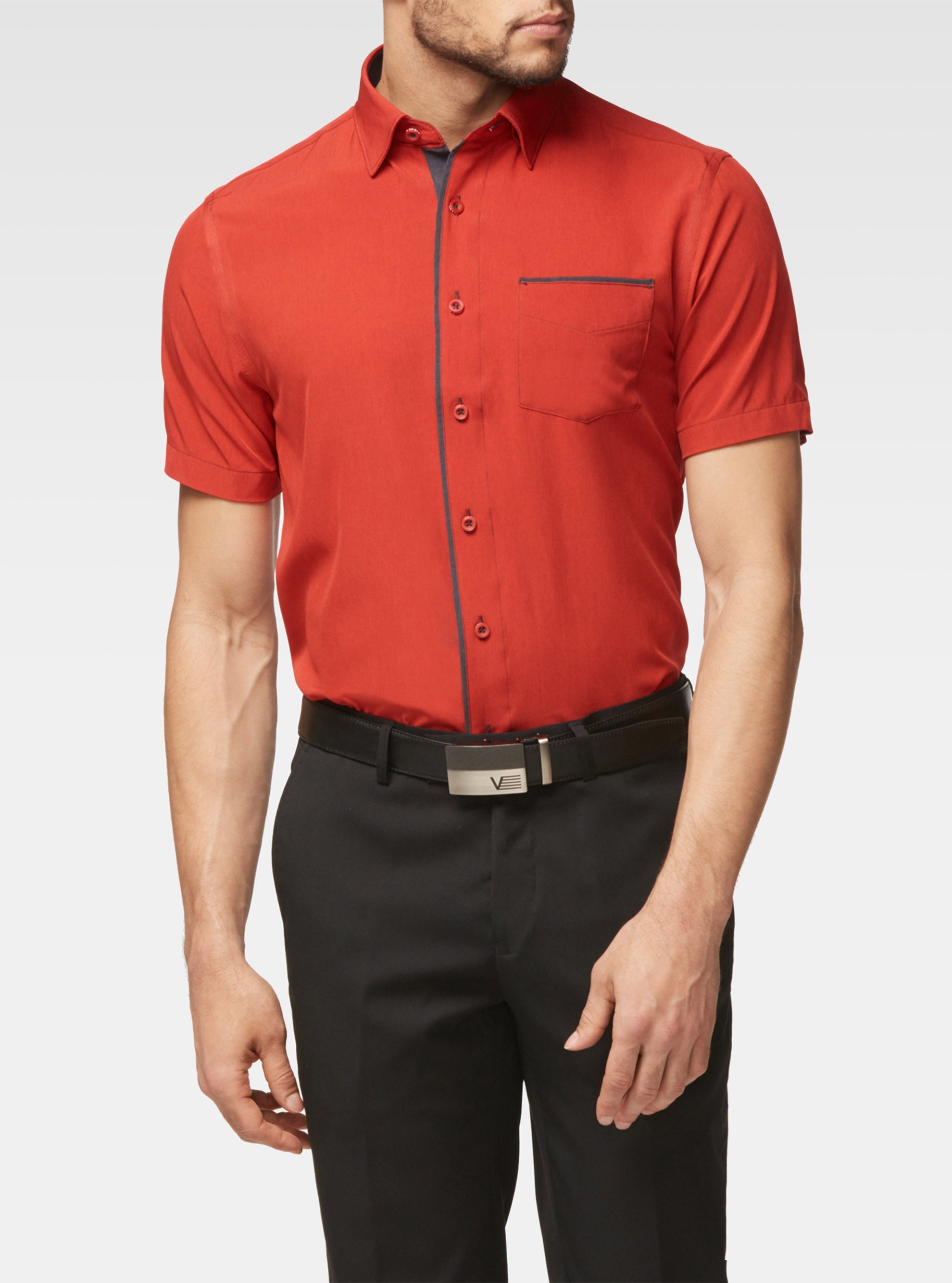 Short-sleeved stretch shirt Red