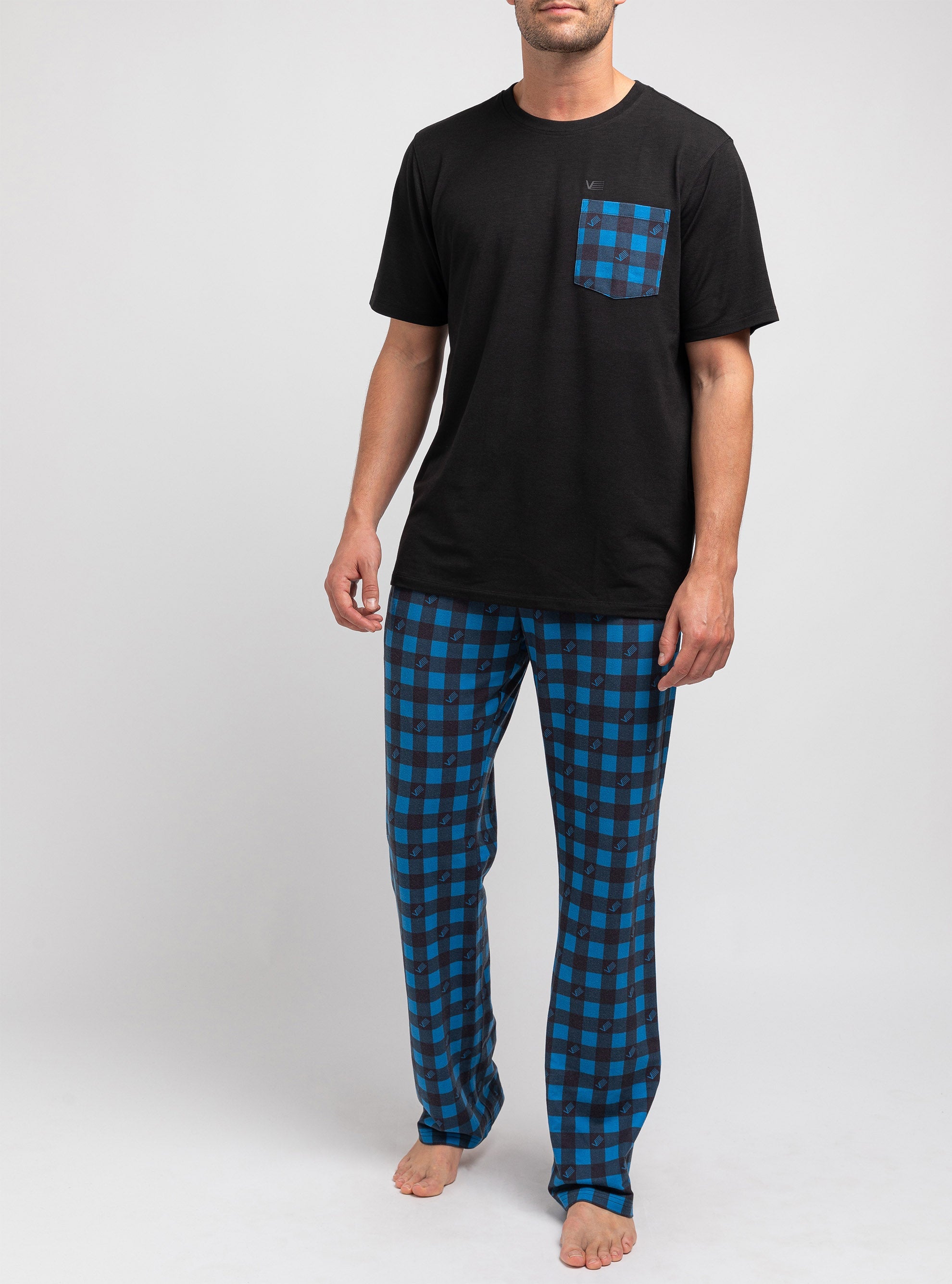 Sodalite blue plaid pajama set